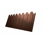 ГРАНД ЛАЙН Профнастил С10B фигурный 0,45 Print Elite Choco Wood TwinColor