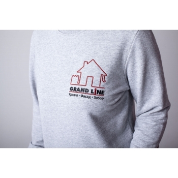 ГРАНД ЛАЙН Толстовка серая Классика р.4XL вышивка ГРАНД ЛАЙН Толстовка серая Классика р.4XL вышивка