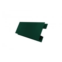 ГРАНД ЛАЙН Планка H-образная Экобрус 0,5 Satin с пленкой RAL 6005 зеленый мох (2,5м)