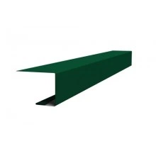 ГРАНД ЛАЙН Планка завершающая фальц 0,5 Satin с пленкой RAL 6005 зеленый мох (2м)