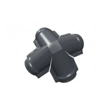 ГРАНД ЛАЙН Четверник конька полукруглого Satin Matt с пленкой RAL 7024 мокрый асфальт