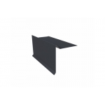 ГРАНД ЛАЙН Планка ветровая с отгибом для мягкой кровли 100х20х70 0,5 Rooftop Бархат RAL 7024 мокрый асфальт (2,5м)