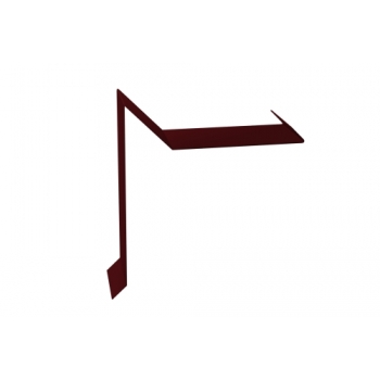 ГРАНД ЛАЙН Планка ветровая для мягкой кровли двойная завальцовка 60х30х90 0,5 Satin с пленкой RAL 3005 красное вино (2,5м)