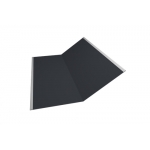 ГРАНД ЛАЙН Планка ендовы нижней 300х300 0,5 Satin с пленкой RAL 7024 мокрый асфальт (2,5м)