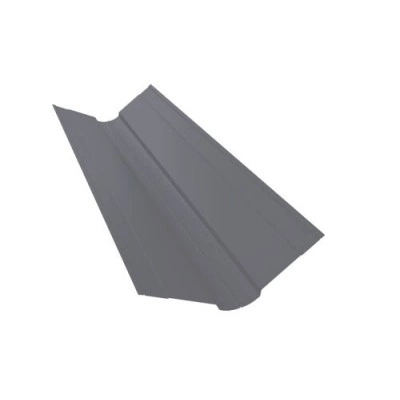ГРАНД ЛАЙН Планка ендовы верхней фигурной 100x100 0,45 Drap TX RAL 7004 сигнальный серый (2,5м)