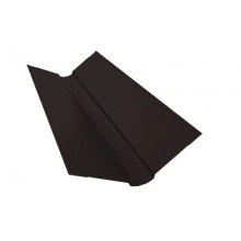 ГРАНД ЛАЙН Планка ендовы верхней фигурной 150x150 0,45 Drap RAL 9005 черный (3м)
