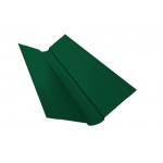 ГРАНД ЛАЙН Планка ендовы верхней фигурной 150x150 0,5 Satin с пленкой RAL 6005 зеленый мох (3м)