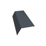 ГРАНД ЛАЙН Планка карнизная 120х80 0,5 GreenCoat Pural BT, matt RR 23 темно-серый (RAL 7024 мокрый асфальт) (2,5м)