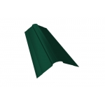 ГРАНД ЛАЙН Планка конька фигурного 100x100 0,45 PE-Double с пленкой RAL 6005 зеленый мох (3м)