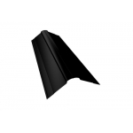 ГРАНД ЛАЙН Планка конька фигурного 100x100 0,5 GreenCoat Pural BT, matt RR 33 черный (RAL 9004 сигнальный черный) (2,5м)