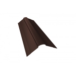 ГРАНД ЛАЙН Планка конька фигурного 100x100 0,5 Satin с пленкой RAL 8017 шоколад (3м)
