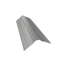 ГРАНД ЛАЙН Планка конька фигурного 100x100 0,5 Satin с пленкой RAL 9006бело-алюминиевый (2м)