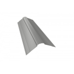 ГРАНД ЛАЙН Планка конька фигурного 100x100 0,5 Satin с пленкой RAL 9006бело-алюминиевый (3м)