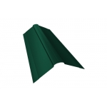 ГРАНД ЛАЙН Планка конька фигурного 150x150 0,45 PE с пленкой RAL 6005 зеленый мох (3м)