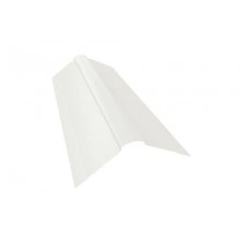 ГРАНД ЛАЙН Планка конька фигурного 150x150 0,5 Satin с пленкой RAL 9003 сигнальный белый (2,5м)