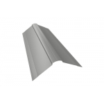 ГРАНД ЛАЙН Планка конька фигурного 150x150 0,45 PE с пленкой RAL 9006бело-алюминиевый (2,5м)