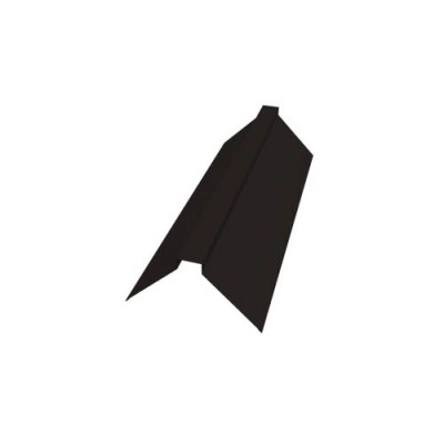 ГРАНД ЛАЙН Планка конька плоского 150х40х150 0,5 Satin Matt RAL 9005 черный (2м) ГРАНД ЛАЙН Планка конька плоского 150х40х150 0,5 Satin Matt RAL 9005 черный (2м)