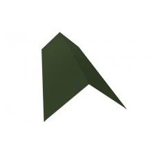 ГРАНД ЛАЙН Планка конька плоского 190х190 0,5 GreenCoat Pural BT с пленкой RR 11 темно-зеленый (RAL 6020 хромовая зелень) (2м)