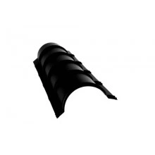 ГРАНД ЛАЙН Планка конька полукруглого 0,5 GreenCoat Pural BT, matt RR 33 черный (RAL 9004 сигнальный черный) (1,97м)