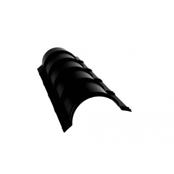 ГРАНД ЛАЙН Планка конька полукруглого 0,5 GreenCoat Pural BT, matt RR 33 черный (RAL 9004 сигнальный черный) (1,97м)