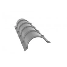ГРАНД ЛАЙН Планка малого конька полукруглого 0,5 Satin с пленкой RAL 7004 сигнальный серый (1,97м)
