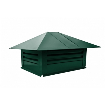 ГРАНД ЛАЙН Дымник на трубу с жалюзи 520х390мм 0,5 Satin с пленкой RAL 6005 зеленый мох ГРАНД ЛАЙН Дымник на трубу с жалюзи 520х390мм 0,5 Satin с пленкой RAL 6005 зеленый мох