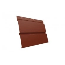 ГРАНД ЛАЙН Софит металлический Квадро Брус без перфорации 0,5 GreenCoat Pural BT, matt с пленкой RR 29 красный (RAL 3009 оксидно-красный)
