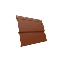 ГРАНД ЛАЙН Софит металлический Квадро Брус без перфорации 0,5 GreenCoat Pural BT, matt с пленкой RR 750 кирпично-красный (RAL 8004 терракота)