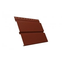 ГРАНД ЛАЙН Софит металлический Квадро брус с перфорацией 0,5 GreenCoat Pural BT, matt с пленкой RR 29 красный (RAL 3009 оксидно-красный)