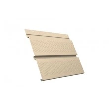 ГРАНД ЛАЙН Софит металлический Квадро брус с перфорацией 0,5 Satin с пленкой RAL 1015 светлая слоновая кость