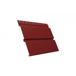 ГРАНД ЛАЙН Софит металлический Квадро брус с перфорацией 0,5 Satin с пленкой RAL 3011 коричнево-красный