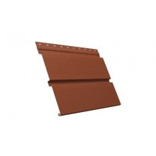 ГРАНД ЛАЙН Софит металлический Квадро брус с перфорацией 0,5 Satin с пленкой RAL 8004 терракота