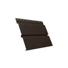 ГРАНД ЛАЙН Софит металлический Квадро брус с перфорацией 0,5 Satin с пленкой RR 32 темно-коричневый