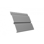 ГРАНД ЛАЙН Софит металлический Квадро брус с перфорацией 0,5 Satin с пленкой RAL 7004 сигнальный серый