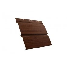 ГРАНД ЛАЙН Софит металлический Квадро брус с перфорацией 0,45 Print Elite с пленкой Choco Wood TwinColor
