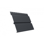ГРАНД ЛАЙН Софит металлический Квадро брус с перфорацией 0,5 Satin Matt TX с пленкой RAL 7024 мокрый асфальт