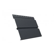 ГРАНД ЛАЙН Софит металлический Квадро брус с перфорацией 0,5 Satin Matt TX с пленкой RAL 7024 мокрый асфальт
