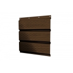 ГРАНД ЛАЙН Софит металлический полная перфорация 0,45 Print Elite с пленкой Choco Wood TwinColor