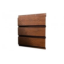 ГРАНД ЛАЙН Софит металлический полная перфорация 0,45 Print Premium с пленкой Golden Wood Fresh