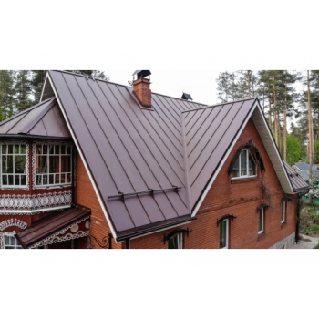 ГРАНД ЛАЙН Фальц двойной стоячий Grand Line 0,5 Satin Matt с пленкой на замках RAL 8017 шоколад