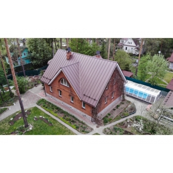 ГРАНД ЛАЙН Фальц двойной стоячий Grand Line 0,5 Rooftop Бархат с пленкой на замках RAL 8017 шоколад