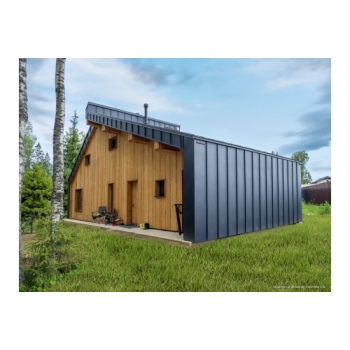 ГРАНД ЛАЙН Кликфальц Grand Line 0,5 GreenCoat Pural BT, matt с пленкой на замках RR 23 темно-серый (RAL 7024 мокрый асфальт)