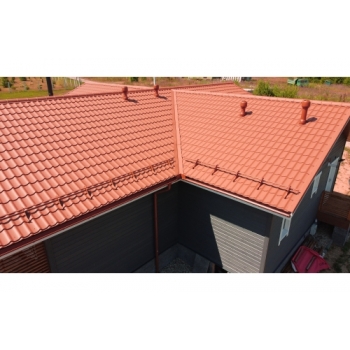 ГРАНД ЛАЙН Металлочерепица классик Grand Line 0,5 PurLite Matt RAL 8004 терракота