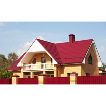 ГРАНД ЛАЙН Металлочерепица классик 0,5 Satin RAL 3005 красное вино ГРАНД ЛАЙН Металлочерепица классик 0,5 Satin RAL 3005 красное вино