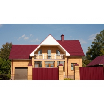 ГРАНД ЛАЙН Металлочерепица классик 0,5 Satin RAL 3005 красное вино ГРАНД ЛАЙН Металлочерепица классик 0,5 Satin RAL 3005 красное вино