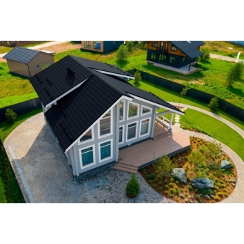 ГРАНД ЛАЙН Металлочерепица классик 0,5 Satin RAL 7024 мокрый асфальт