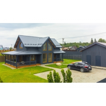 ГРАНД ЛАЙН Металлочерепица классик 0,5 Satin RAL 7024 мокрый асфальт
