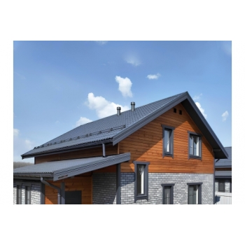ГРАНД ЛАЙН Металлочерепица классик 0,5 Satin RAL 7024 мокрый асфальт