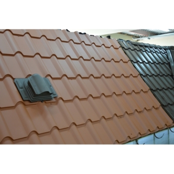ГРАНД ЛАЙН Металлочерепица камея Grand Line 0,5 PurLite Matt RAL 8004 терракота ГРАНД ЛАЙН Металлочерепица камея Grand Line 0,5 PurLite Matt RAL 8004 терракота