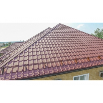 ГРАНД ЛАЙН Металлочерепица камея 0,5 Satin Matt RAL 3005 красное вино ГРАНД ЛАЙН Металлочерепица камея 0,5 Satin Matt RAL 3005 красное вино